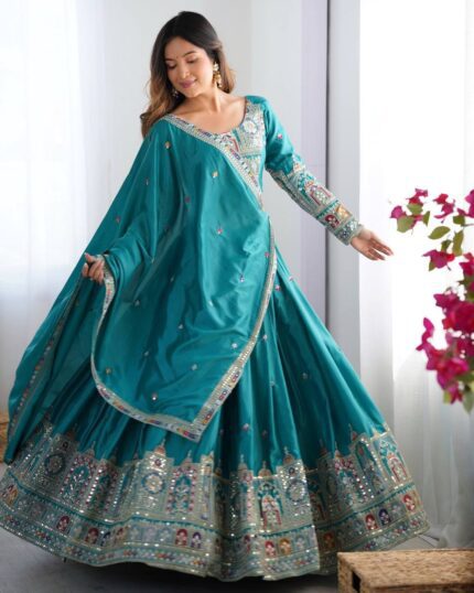 LAHENGA CHOLI FOR WOMEN BLUE BLACK MAHENDI PURPULE AND PINK KGM BRAND