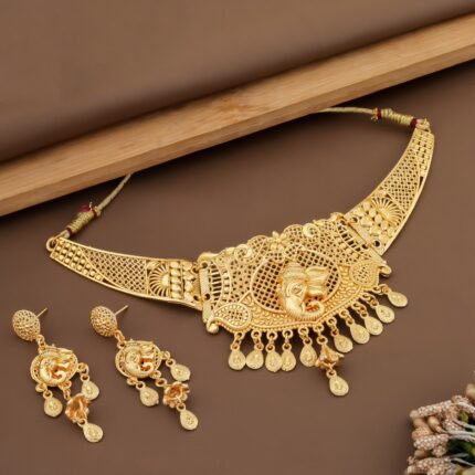 Traditional Temple Jewellery Choker with Ganesha Pendant by KGM Brand