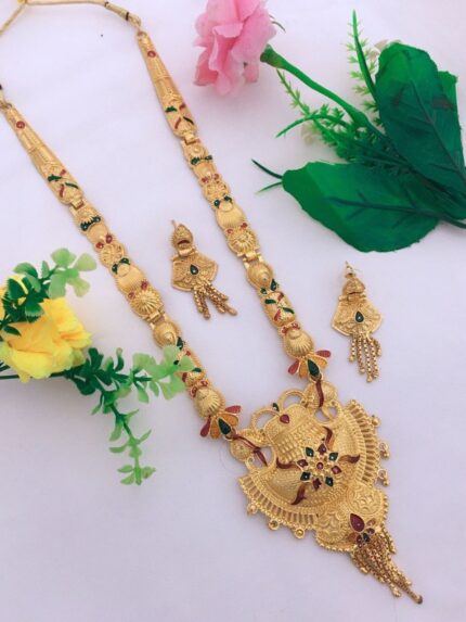 Stunning Gold Plated Bridal and Festive Necklace & Earring Set - KGM Brand