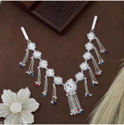 Traditional Oxidized Silver Kamarband with Colorful Beads | Waist Chain kgm brand