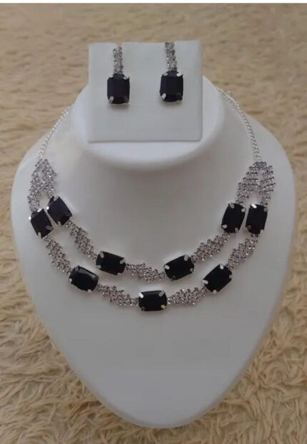 Glamorous V-Neckline Jewelry Set with Dangle Earrings kgm brand