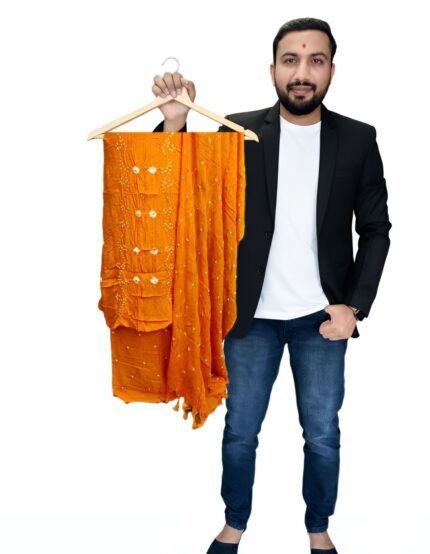 Pure Rayon Bandhej Bandhani Dress Material Wholesaler Kgm Brand  Single Color