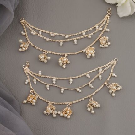 Pearl & Kundan Meena Long Haram / Multi-Layer Sets kgm brand