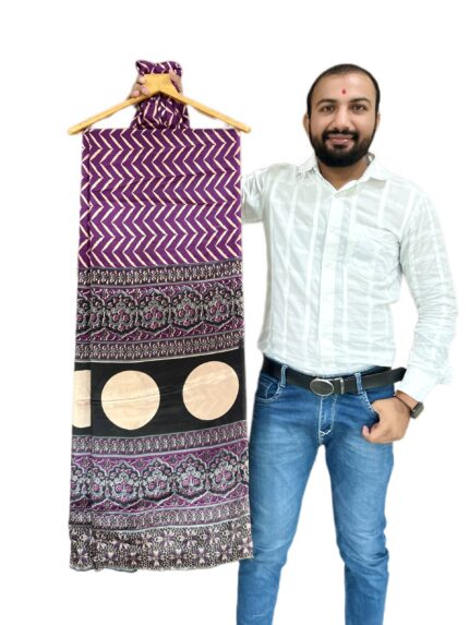 Traditional Bandhani Saree with Circular Motifs kgm brand