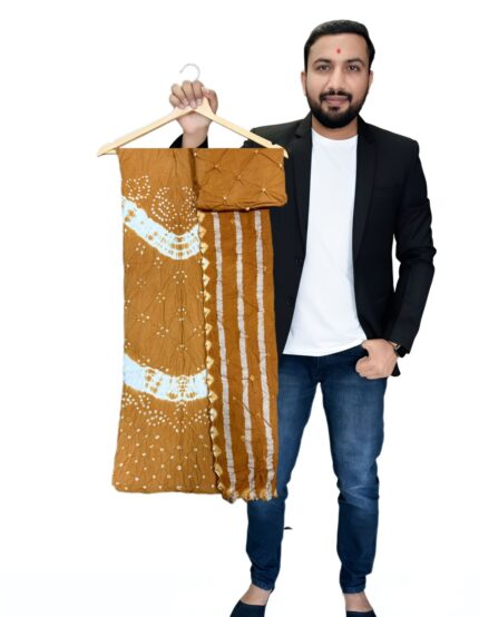 PURE COTTON HAND BANDHEJ BANDHANI DRES'S MATERIALS FOR WOMEN 100% PREMIUM QUALITY ONLY FABRIC