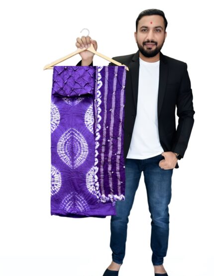 PURE SATTIN COTTON HAND BANDHEJ BANDHANI DRES'S MATERIALS FOR WOMEN 100% PREMIUM QUALITY ONLY FABRIC KGM BRAND