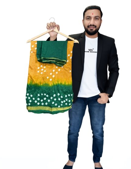 Silk Bandhani Saree For Women  Pure Hand Bandhej Bandhani Sky blue Red grey Black pink black orange mustered green blue grey