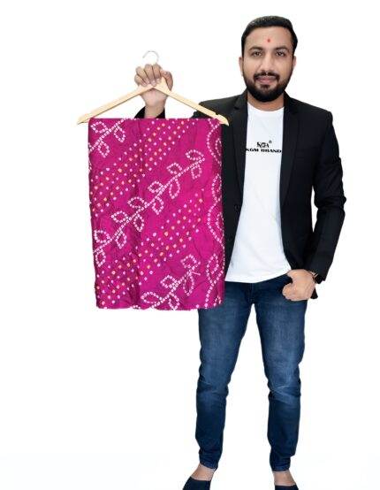 New Arrival Moss Chiffon Bandhani Saree - Mahendi, Red, Green, Blue & More Kgm Brand