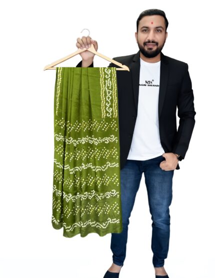 "Bandhani Saree for Women | Soft Silk Fabric | Traditional Bandhej | Festive Wear" kgm brand