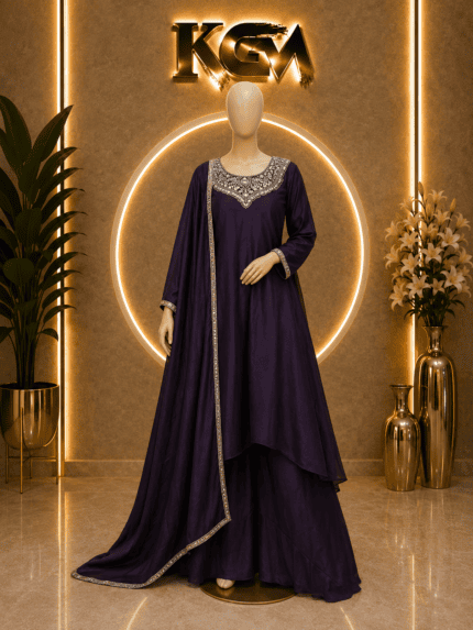 Traditional Vichitra Plazo Pair Wear All Occasions And Fastival