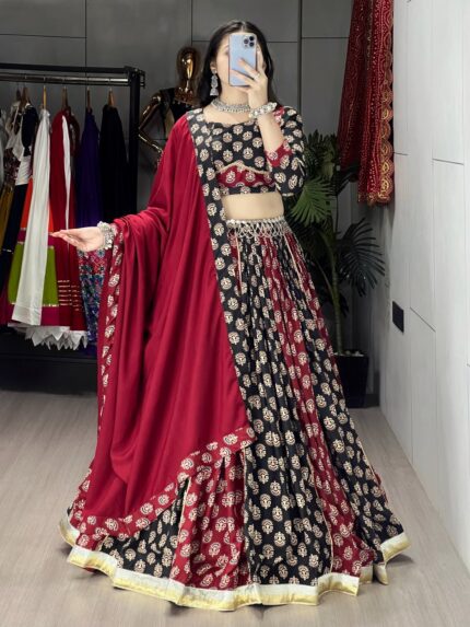 Womens Traditional Ajarakh Prints Chaniya Choli Navratri Special New Collection Kgm Brand