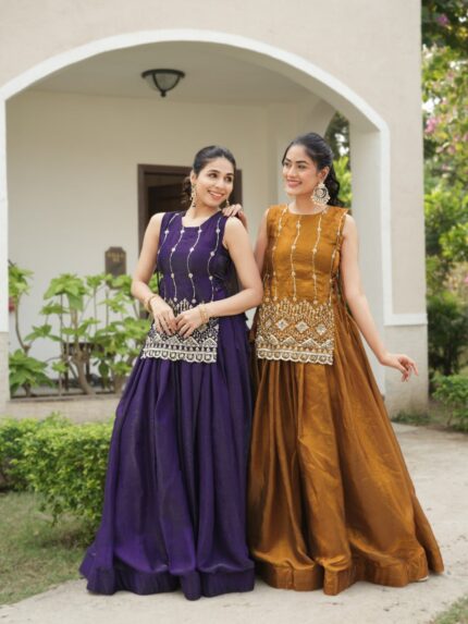 Womens Premium Beads Embroidered jacket Lehenga Sets Wedding Special Collection Kgm Brand