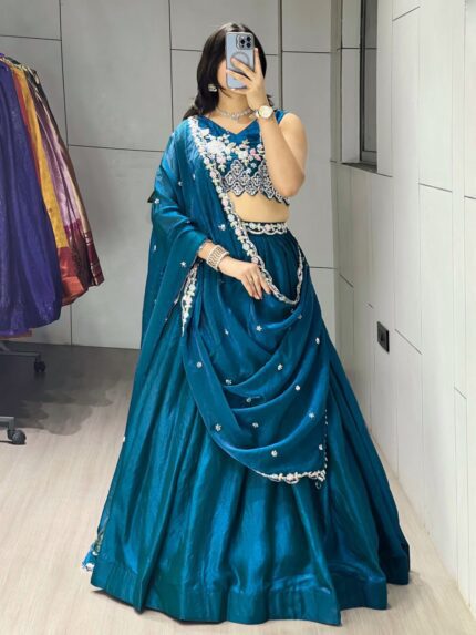 Womens Beads Work Lehenga Choli Wedding Wear For Gils And Womens