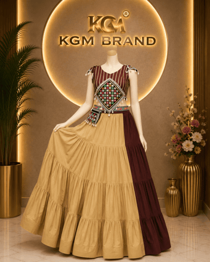 Chaniya Choli for Women Traditional Gamthi-Mirror and Kaudi Work Navratri New Desinger Collection Kgm Brand
