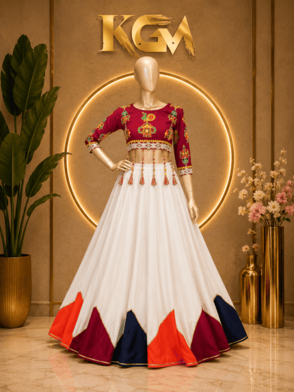 Traditional Gujarati Lehenga Choli Navratri And Wedding Collection For Women Kgm Brand