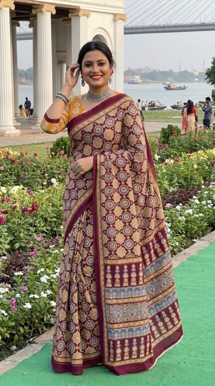 Office Wear Saree For Women Mul Cotton Wedding And Festival Saree With Blouse Piece