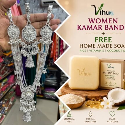 Silver Oxidised Kamarbandh Juda for Women | Traditional Waist Chain Jewellery for Navratri, Garba & Festive Wear